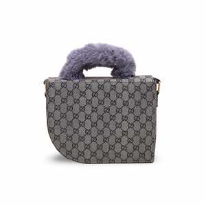 Sac à Bandoulière Vintage en Cuir Gris P56012 pour Dame à la Mode Poignée Unique Fermeture à Glissière Étanche Portable Doublure en Toile Lettre - Product Image 1