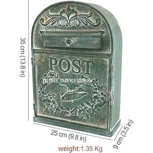 Wholesale Letter Box Outdoor Post Box Wall Mount <strong>Mailbox</strong> Metal Modern Style Letter Storage Box Forged Design <strong>Brass</strong> Antique Shade