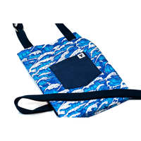 Tablier de cuisine polyvalent Blue Waves en cuir, coton, denim et toile pour chef, barbecue, salon, café, barista, cadeau de Noël