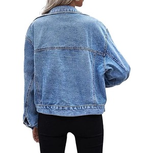 Nueva chaqueta de invierno cálida de color blanco al por mayor, abrigo de otoño para mujer, Chaquetas vaqueras para mujer, Chaquetas vaqueras básicas para mujer - Product Image 3