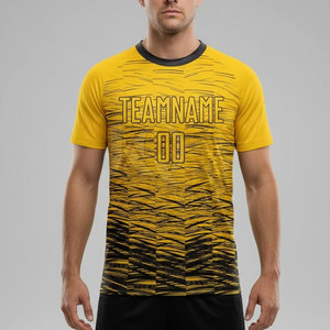 Maillot de football personnalisé par sublimation, haute qualité, tissu 100% polyester, impression par transfert thermique, manches courtes, grandes tailles disponibles - Product Image 3