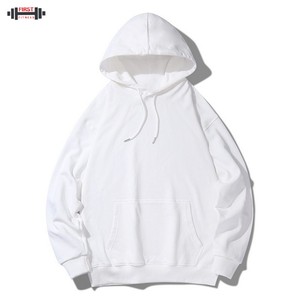 Venta al por mayor colorido hombro caído invierno hombres 100% algodón polar personalizado cordón pulóver con capucha 300gsm alta calidad - Product Image 3