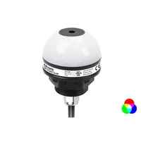 Indicateur lumineux LED blanc Di-Soric SBP-FK-R50D-1B-2M, 24V DC IP65, corps en plastique en forme de dôme, borne à vis, trou de 22 mm, 1,4W, blanc froid