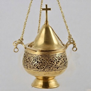 AngelFume DivineFume Celestial Aura Brûleur d'encens suspendu en laiton Finition antique Encensoir pour rituels d'église et culte sacré - Product Image 6