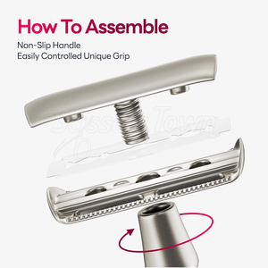 Rasoir de sécurité avec manche en métal de qualité supérieure et lames remplaçables pour un rasage écologique, lisse et confortable - Product Image 4