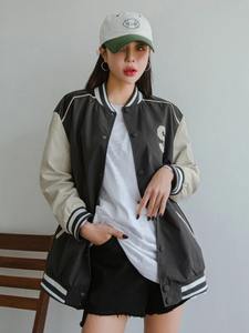 2026 Custom Letterman Varsity Wool <b>Jacket</b> for Women Plus Size Long Baseball <b>Jacket</b> with Embroidered Letters - Product Image 4