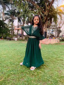 Tela de Georgette pesada con vestido de Crush Work Kids para bodas y ocasiones festivas disponible a precio mayorista - Product Image 6