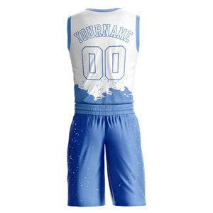 Nouveauté Maillots de basket-ball pour hommes avec logo personnalisé OEM Imprimés Respirants à séchage rapide à manches courtes Ensembles de vêtements de sport en polyester - Product Image 3
