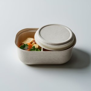 Récipient alimentaire jetable dégradable de 1000ml avec couvercle à pulpe à double compartiment-pour les fêtes - Product Image 5