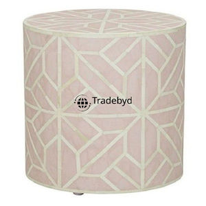 Tabouret polyvalent avec incrustation en os fabriqué à la main pour les maisons élégantes et confortables console avec incrustation en os inspirée du décor de Tradebyd - Product Image 1