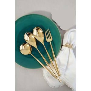 High Quality Silver Plated Flatware <b>Set</b> Long New Design Handle Stainless Steel Spoon & Fork Soup Salad Serving Spoon Server <b>Set</b> - Product Image 2