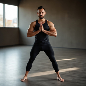 กางเกงเลกกิ้งออกกำลังกายเล่นโยคะสำหรับผู้ชายกางเกงเอวยางยืดทำจากโพลีเอสเตอร์100% ออกแบบได้ตามต้องการ - Product Image 6