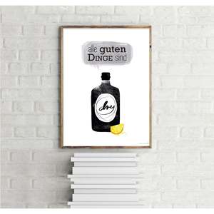 Impresión Artística Minimalista en Papel, Diseño de Naturaleza Muerta con Motivo 'All Good Things' - Product Image 1