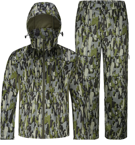 Vêtements de chasse pour hommes, veste et pantalon de chasse compatibles avec sangle de sécurité, doublure en polaire, silencieux, chaud, résistant à l'eau - Product Image 3