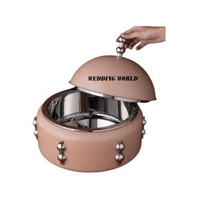 Marmite en bois avec couvercle à double paroi, forme ronde, design luxueux, casserole, vente chaude, nouveau réchaud alimentaire en métal - Product Image 5