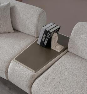 Chesterfield Modern Three Seat Sectional <b>Sofa</b> Set Convertible Extendable Reclining Removable Velvet Boucle Upholstery Mall - Product Image 4