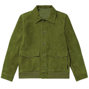 Most Hot Selling Men's Slim Fit Brown Bomber <b>Jacket</b> with Genuine Sheepskin and <b>Fur</b> Lining Zip-Up Motorcycle Biker Style - Product Image 5