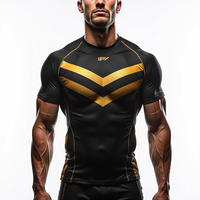 Rashguards BJJ personnalisés de qualité supérieure, impression par sublimation, vêtements d'entraînement durables, MMA, respirants, anti-UV, séchage rapide, coupe intégrale