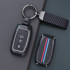 Signal de couverture à distance de clé de voiture en fibre de carbone personnalisé sans blocage pour <span class=keywords><strong>KIA</strong></span> <span class=keywords><strong>CEED</strong></span> 18 Rio II Stufenheck étui à clés de voiture - Product Image 1