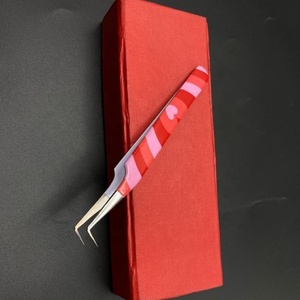 Pinzas de extensión de pestañas de acero inoxidable sostenibles de alta calidad 12cm punta puntiaguda profesional de 90 grados probada a mano - Product Image 5