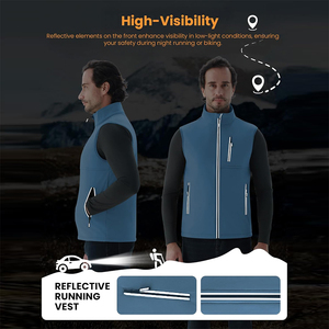 Chaleco Softshell para hombre más vendido, mantiene el calor, transpirable, sin mangas, ropa informal, abrigo Softshell con tres bolsillos con cremallera - Product Image 3