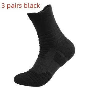 Chaussettes de compression pour hommes, 3 paires/lot, chaussettes de sport respirantes pour basket-ball, cyclisme, évacuation de l'humidité, chaussettes tubulaires hautement élastiques - Product Image 6