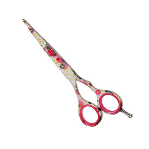 Tijeras de corte de pelo recubiertas de papel de flores, tijeras de corte de pelo de peluquero con cuchillas rectas afiladas, tijeras de peluquería de 6,0" - Product Image 1