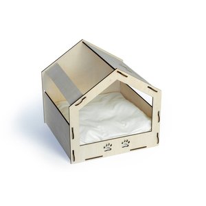 Maison fixe en bois de luxe AC20 pour animaux de compagnie avec panneaux décoratifs lisses et base surélevée pour animaux de compagnie à l'intérieur Fabricant OEM Vietnam - Product Image 5