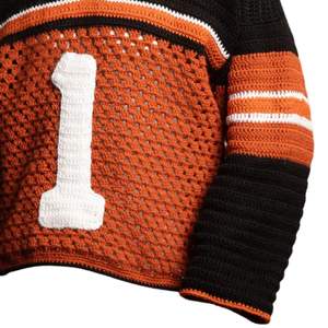 Suéter de Fútbol de Ganchillo Hecho a Mano para Hombre, Top Deportivo de Punto Personalizado, Manga Larga, Ropa Urbana, Suministro OEM - Product Image 6