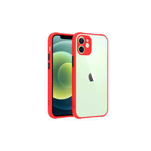 Étui de protection en silicone liquide rouge de luxe Netzy SAFA Kaff Series pour iPhone 12, silicone souple avec artisanat spécial électro-plaqué - Product Image 1