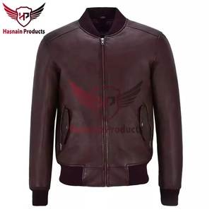 Chaqueta de cuero de bombardero n. ° 1 de Pakistán para hombre, nuevo estilo Vintage 100%, prendas de vestir exteriores de piel de oveja genuina para invierno - Product Image 2