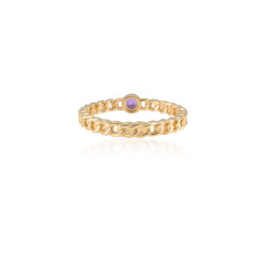 Best Selling 100% Authentic Handmade Natural <b>Amethyst</b> <b>Ring</b> 14K Solid Yellow <b>Gold</b> Jewelry for Women Girls Bezel Setting Parties - Product Image 5
