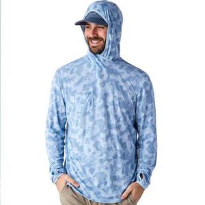 Rendimiento de manga larga UPF 50 + Protección solar Ropa de pesca Camisas con capucha Material de poliéster transpirable con bolsillo en el pecho - Product Image 6