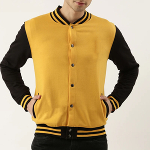 Veste universitaire personnalisée pour homme, best-seller OEM, col montant, style sportif, manches régulières, veste de sport unie, sans inscription - Product Image 1