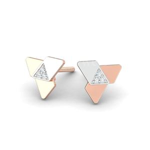 Boucles d'oreilles en diamant losange futuriste en argent sterling 925 d'Inde Bijoux géométriques en diamant naturel et cultivé en laboratoire Moissanite - Product Image 4