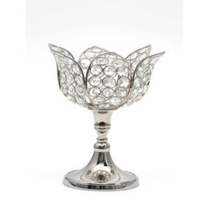 Juego de portavelas de cristal clásico de 3 cuentas de plata de gran tamaño de forma redonda elegante candelabro para interiores y exteriores soporte de cera - Product Image 6