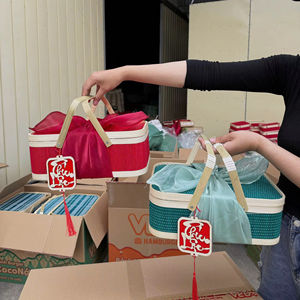 Cesta de Regalo de Bambú Ecológica, Construcción de Bambú Tejido para Empaque de Regalos, Soluciones de Almacenamiento y Exhibición, Elaborada en Vietnam - Product Image 1