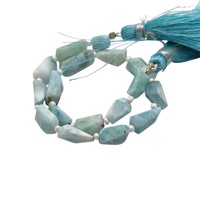 8 Zoll lange, lose, natürlich facettierte Larimar-Edelstein-Nuggets, 2 Karat, von Drittanbietern zertifiziert, indischer Lieferant, für die Schmuckherstellung, 0,7 mm