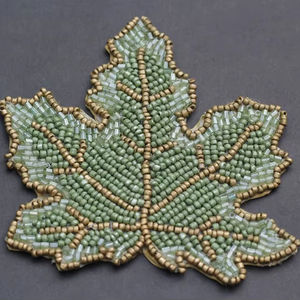 Posavasos con cuentas de vidrio hechos a mano-Clásico con diseño portátil y respaldo de poliéster (4x4 pulgadas) para regalos religiosos y de Iglesia - Product Image 1