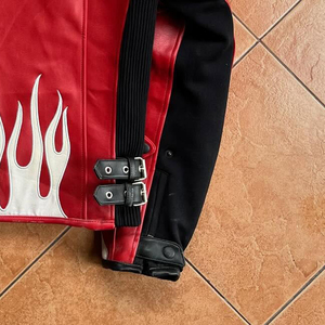 Veste de course vintage de haute qualité personnalisée pour hommes, cuir véritable, broderie rouge, patchs en chenille, taille plus, fermeture éclair d'automne - Product Image 3