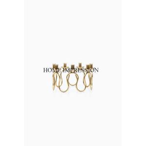 Portavelas de aluminio para mesa, candelabro decorativo para bodas y eventos pulido dorado, Vela decorativa de 6 brazos para Decoración de mesa - Product Image 2