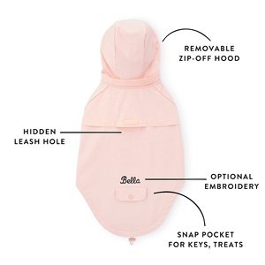 Chaqueta Impermeable Ligera <span class=keywords><strong>para</strong></span> Mascotas con Forro a Rayas Personalizado, <span class=keywords><strong>Chubasquero</strong></span> <span class=keywords><strong>para</strong></span> Perros con Orificio <span class=keywords><strong>para</strong></span> Arnés, Capucha Ajustable, Ropa de Lluvia <span class=keywords><strong>para</strong></span> Todos los Perros - Product Image 2