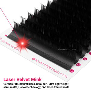 CharmLash Tecnología láser Bandejas de volumen Cachemira Extensiones de pestañas Bandejas de pestañas Cachemira Negro Etiqueta privada 18 25mm Cachemira - Product Image 4