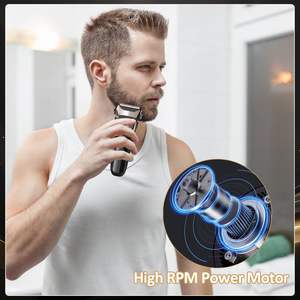 Rasoir électrique pour homme, étanche, rechargeable, avec affichage, triple lame, tondeuse à barbe pour le soin des poils du corps - Product Image 6
