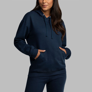 Sudadera con Capucha Casual para Hombre, Otoño/Invierno, 100% Algodón, Forro Polar, Resistente al Viento y Transpirable, Azul Marino, con Cordón Ajustable, Corte Regular - Product Image 5