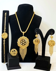 24K Gold Plated Stylish Pendant <b>Set</b> High Quality Classic Style Zircon for Wedding Party Engagement Anniversary-Fashion Jewelry - Product Image 1