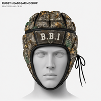 Casque de rugby numérique camouflage marine personnalisé avec logo sur mesure, casque de protection robuste pour joueurs de rugby et équipement d'entraînement