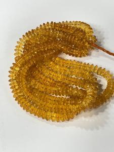 Cuentas Rondelle de cuarzo con revestimiento amarillo Natural AAA, corte alemán, tamaño facetado, hebra de 8-10mm y 14 pulgadas - Product Image 6