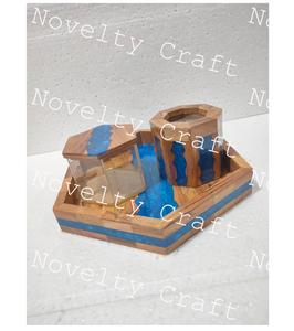 Epoxy Resin with Wood Customize <b>Incense</b> bakhoor <b>Burner</b> with tray and acrylic box for Return Gifts from Manufacturing Company - Product Image 1