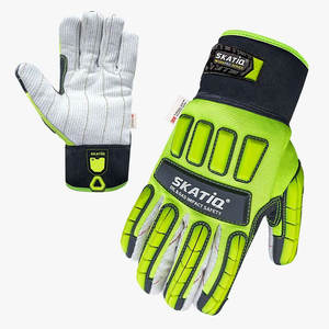 Skatiq SG-1527 HI-VIZ Produit original Gants de sécurité à impact de paume en coton Old School - Product Image 1